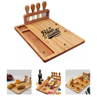 Bamboo Cheese Board with Magnetic Knife Holder