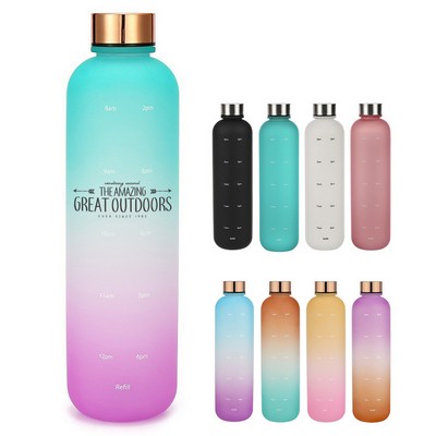 32oz Time Marked Plastic Water Bottle