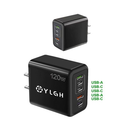 2 USB-A w/ 3 USB-C Wall Charger
