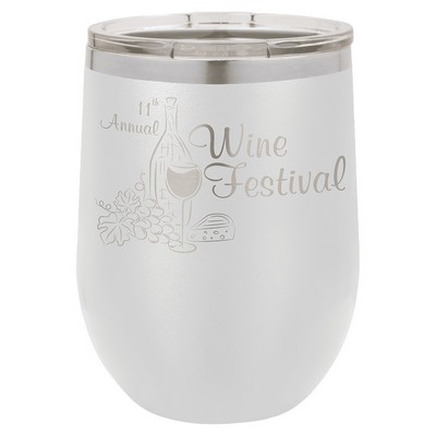 Polar Camel 12 oz. White Stemless Wine Tumbler