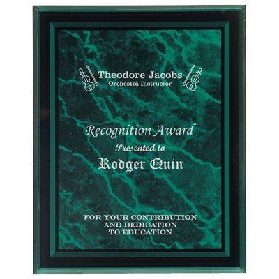 9" x 11" Green Marble Border Clear-Plaq Acrylic