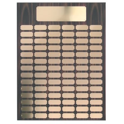 84 Gold Plate Walnut Finish Completed Perpetual Plaque
