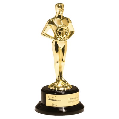 Cast Metal Gold Achiever Figure on a Black Base