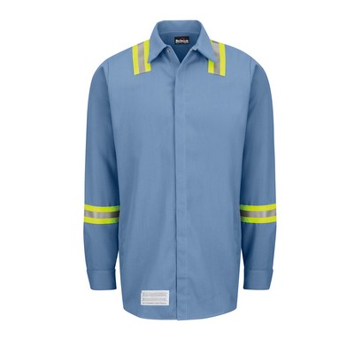 Bulwark Shirts - Unisex Enhanced Visibility Concealed-Gripper Pocketless Work Shirt