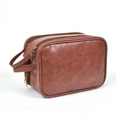 Leather Large Capacity Makeup Bag