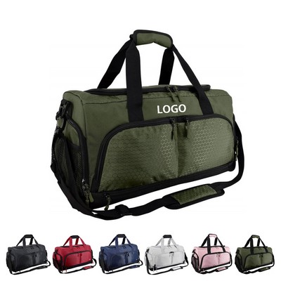 Sports Gym Bag w/Wet Pocket & Shoes Compartment