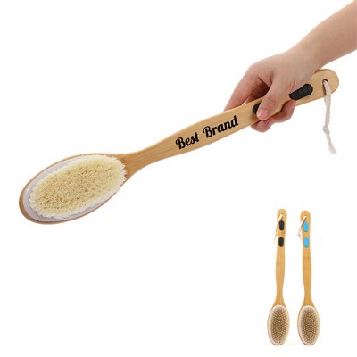 Long Handled Wooden Massage and Scrubbing Shower Brush