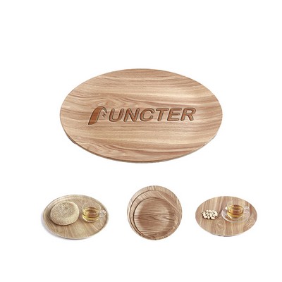 Wooden Serving Tray Round Multi-Purpose Dish 6"Diameter