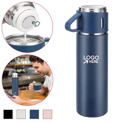 17 Oz Insulated Stainless Steel Travel Bottle With Cup Lid
