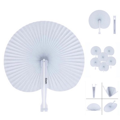 Artistic Paper Fan with Plastic Handle