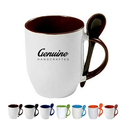 12oz Ceramic Coffee Mug with Spoon Rest