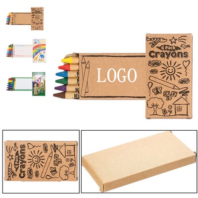 Six Crayons in Kraft Packaging