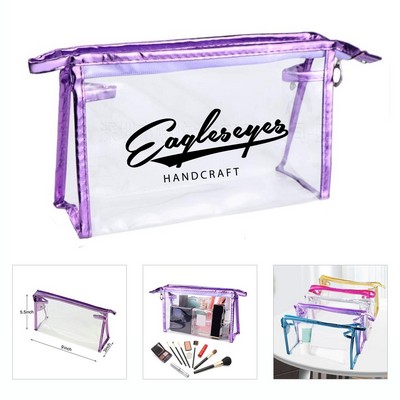 Transparent Cosmetic Pouch with Zipper