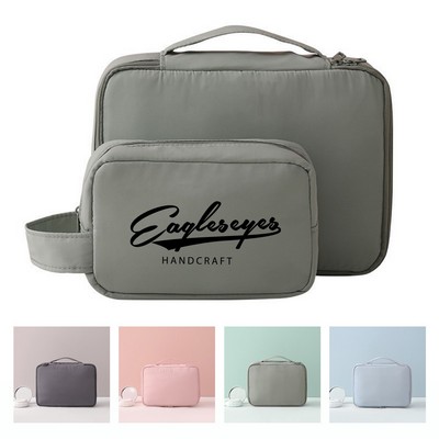 Compact Waterproof Fabric Cosmetic Bag