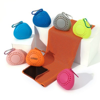 Silicone Case Microfiber Fast Drying Towel