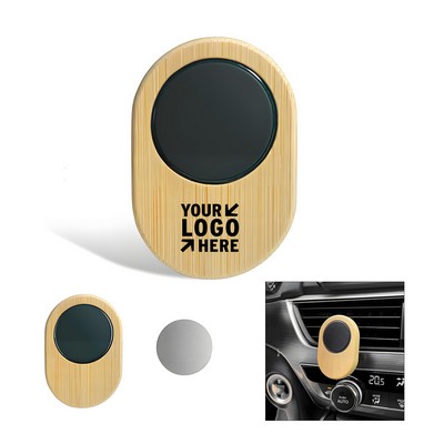 Bamboo Magnetic Car Phone Holder