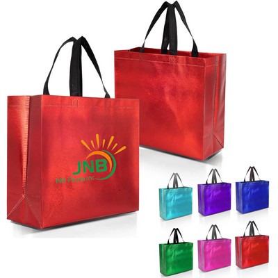 Shiny Reusable Glossy Non Woven Laminated Tote Bags
