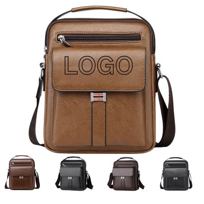 Men's Leather Crossbody Shoulder Bag