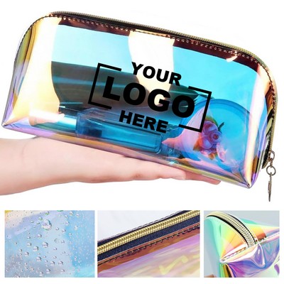 Large Iridescent Cosmetic Pouch