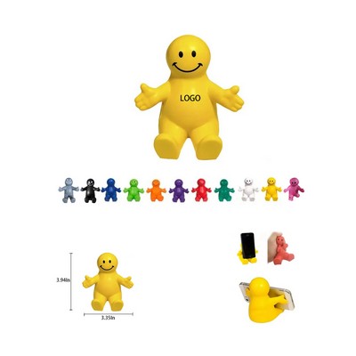 PU Figurine Smiling Face Phone Stand