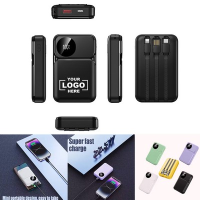 Super Fast Charging 10000mAh Power Bank With Built-in Cable
