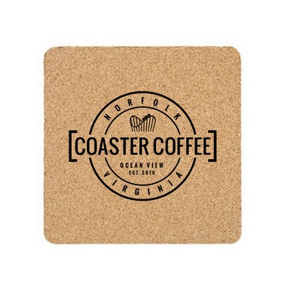 4" Square Cork Coaster