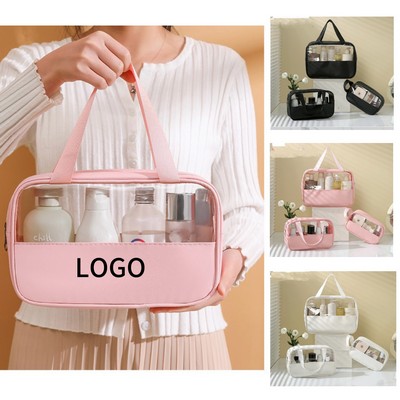 PVC Translucent Patchwork Makeup Bag