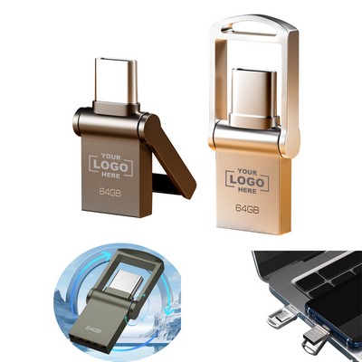 64GB Mini 2 in 1 USB C Flash Drive