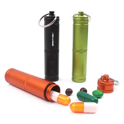 Sealed Aluminum Medicine Bottle Keychain