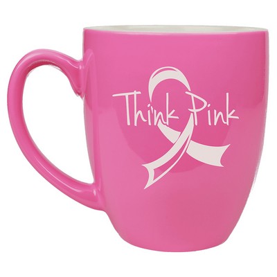 16 oz. Pink Ceramic Bistro LazerMug