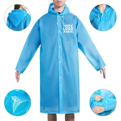 Lightweight Adult EVA Hooded Raincoat for Outdoor Protection