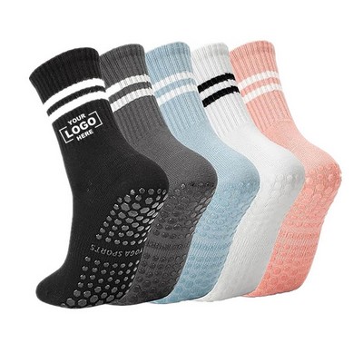 Long And Tube Pilates Socks With Non Slip Grippers