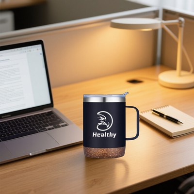 12 Oz Stainless Steel Mug with Cork Bottom