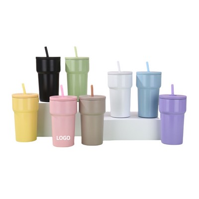 Portable Double-layer Straw Cup