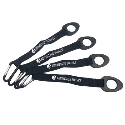 D-Ring Carabiner Strap with Bottle Holder for Backpack and Outdoor Use