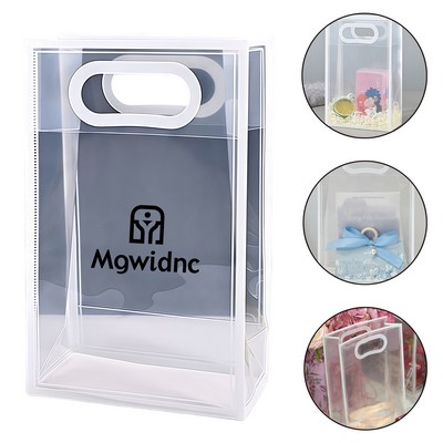PP Clear Gift Bags for Cosmetics Wedding Favors 30x22x11cm Large Durable Reusable Waterproof Handled
