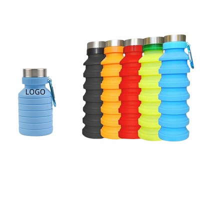 18 Oz Foldable Silicone Water Bottle