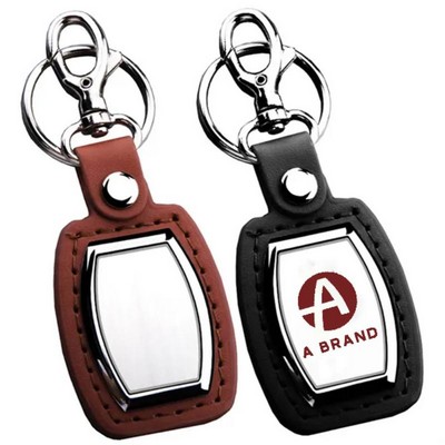 Open-Design Leather Car Keychain
