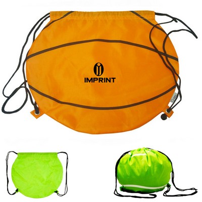 Tennis Design 210D Polyester Drawstring Bag