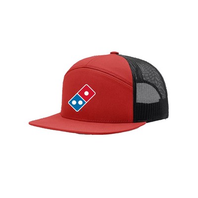7 Panel Flat Bill Trucker Hat