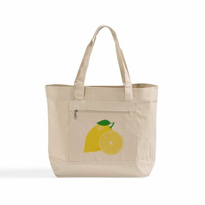 Zippered Canvas Utility Tote (Natural)