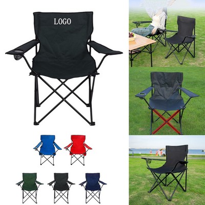 Folding Chair Camping Portable Backrest Armrests