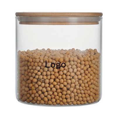 Large-Capacity Borosilicate Glass Jar W/ Bamboo Lid
