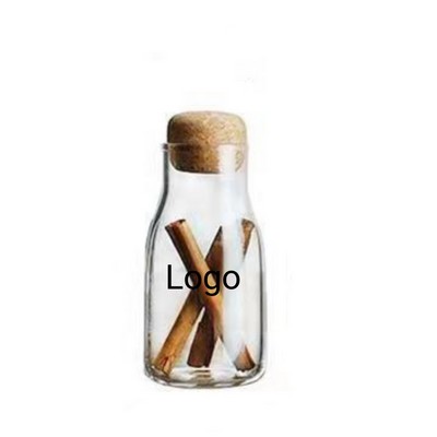 5.5 × 12 Inch Cork-Stoppered Borosilicate Glass Jar