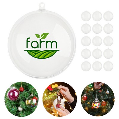 2.4" Clear Plastic Fillable Christmas Ball Ornaments
