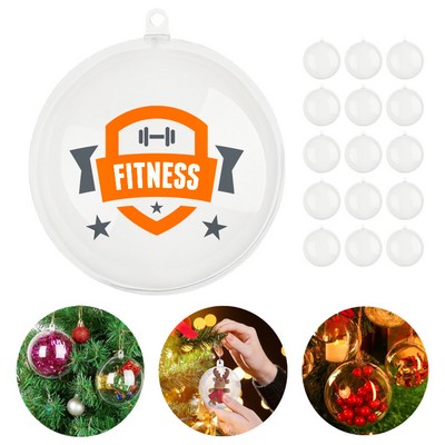 6.3" Clear Plastic Fillable Christmas Ball Ornaments