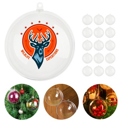 3.5" Clear Plastic Fillable Christmas Oblate Ball Ornaments