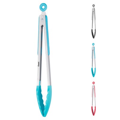 Stainless Steel Silicone Kitchen Tong with Retractable Stand