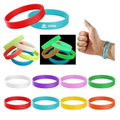 1/2" Glow In The Dark Silicone Wristband