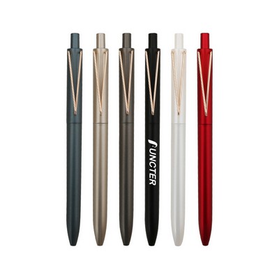 Metal V-Shaped Clip Push-Button Pen
